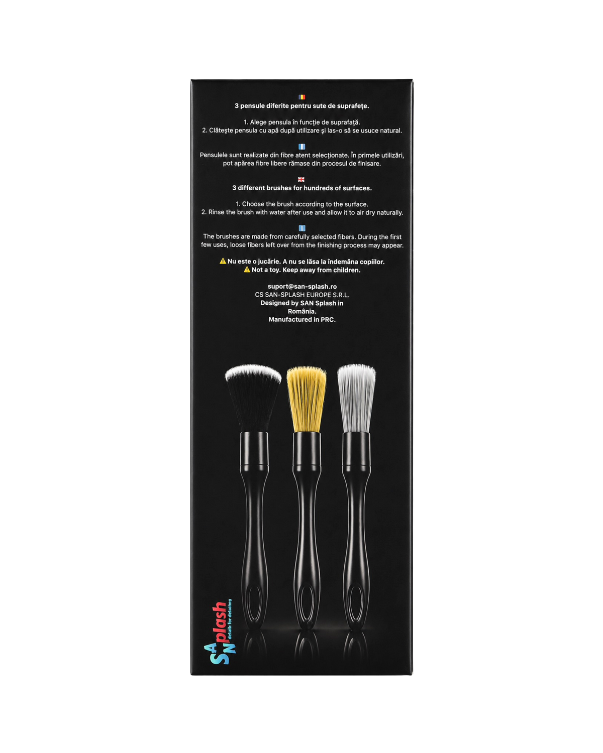 Set Premium de Pensule pentru Detailing Auto Interior / Exterior – 3 Pensule Profesionale